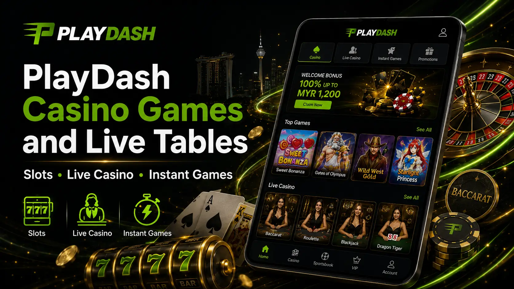 playdash casino games live tables