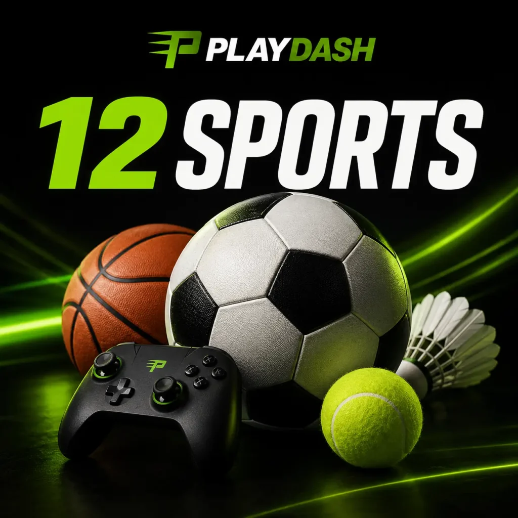 PlayDash sportsbook with football, basketball, tennis, badminton and esports
